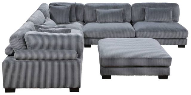 Homelegance® Traverse 2-Piece Plush Gray Corduroy Modular Sectional with Ottoman-1