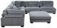 Homelegance® Traverse 2-Piece Plush Gray Corduroy Modular Sectional with Ottoman-1