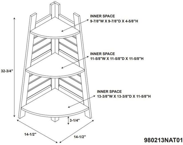 Linon Bracken Natural Bamboo Corner Shelf-2