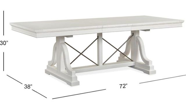 Magnussen Home® Heron Cove Chalk White 72" Dining Trestle Table-2