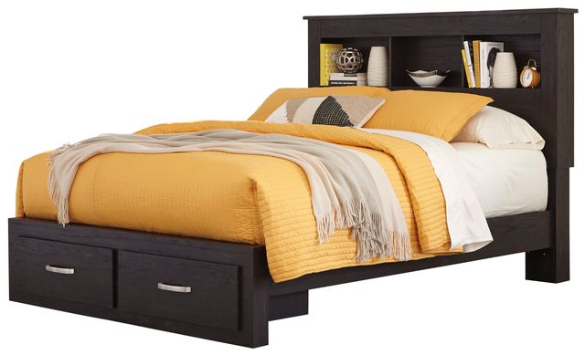 Signature Design by Ashley® Reylow Dark Brown Queen Storage Bookcase Bed-0
