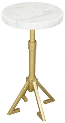 Zuo® Modern Maurice White Side Table with Gold Base-0