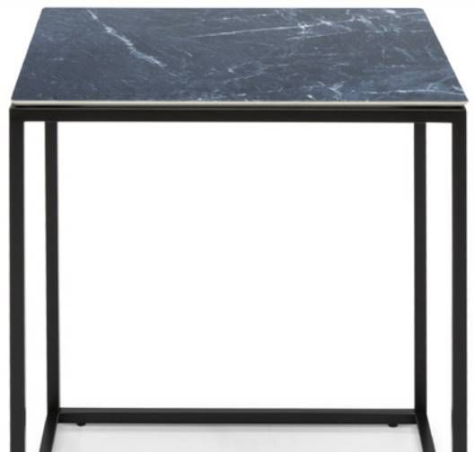 Natuzzi Editions Cabaret Blue Precious Sodalite Square Accent Table with Matte Coffee Base-1
