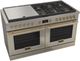 Fulgor Milano® Evoque 400 Series 60" Stainless Steel Pro Style Dual Fuel Hybrid Range with Brushed Brass Trim -1