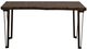 International Furniture Direct Walnut Reddish Brown Sofa Table with Black Base-3