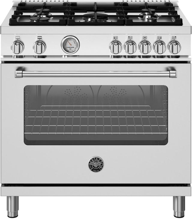 Bertazzoni Master Series 36" Fingerprint Resistant Stainless Steel Pro Style Gas Range-0