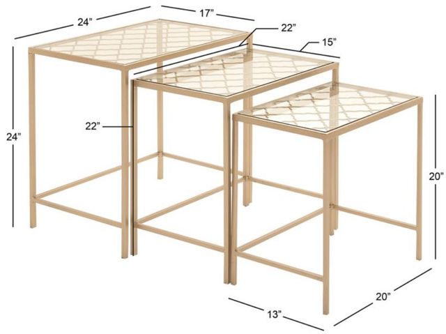 Deco Marche 3-Piece Gold Nesting Table Set-3