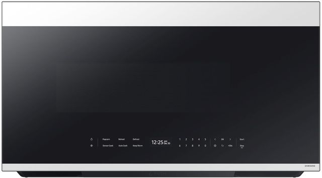 Samsung Bespoke 2.1 Cu. Ft. White Glass Over The Range Microwave