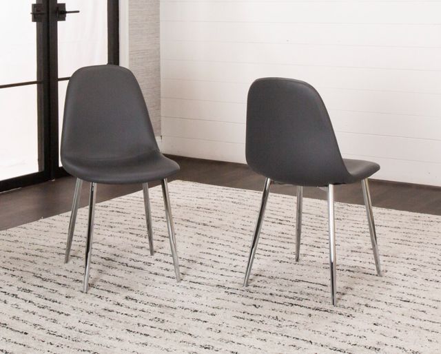 Cramco Vera Charcoal Gray/Chrome Dining Side Chair-1