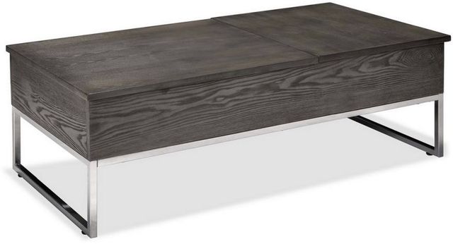 Mazin Furniture Harmony Gray Lift Top Coffee Table with Chrome Base -0