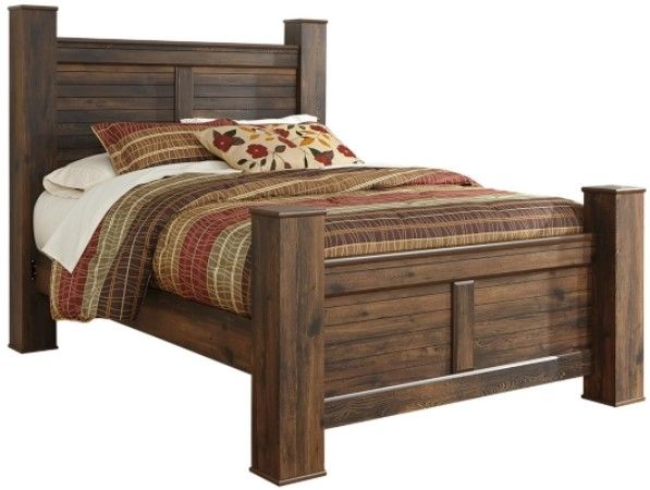 Signature Design by Ashley® Quinden 5-Piece Dark Brown Queen Poster Bed Set-1