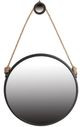 A & B Home Black Round Hanging Accent Mirror with Rope Strap-0