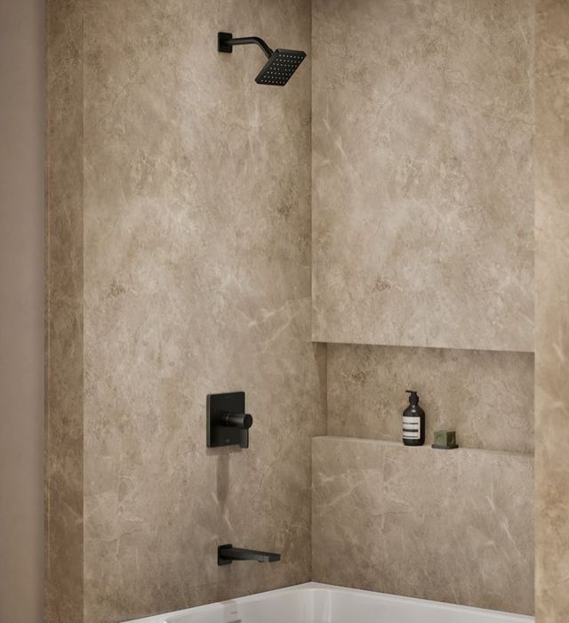 KOHLER® Parallel® Rite-Temp® Matte Black 2.5 GPM Bath and Shower Trim Kit-1