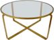 Zeugma Imports Glass Top Round Coffee Table with Gold Base-2