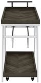 Coaster® Kinney Chrome/Gray 2-Tier Bar Cart with Storage Drawer-3