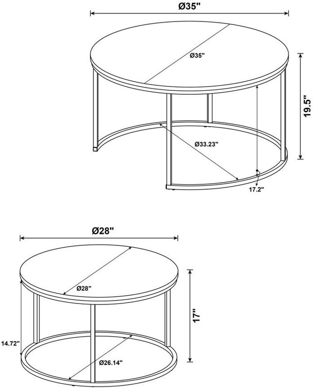 Coaster® Lainey 2-Piece Mango Nesting Coffee Table-2
