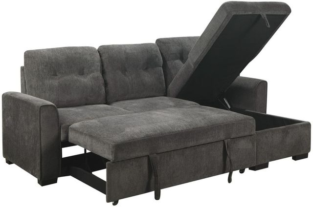 Mazin Furniture Carolina 2-Piece Dark Gray Reversible Pullout Sleeper Sectional and Storage Chaise-0