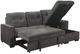 Mazin Furniture Carolina 2-Piece Dark Gray Reversible Pullout Sleeper Sectional and Storage Chaise-0
