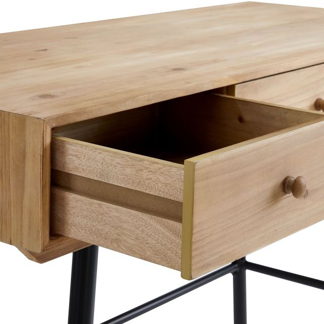 Linon Carina Black/Natural Writing Desk-3