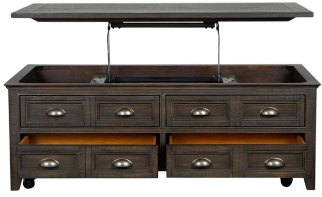 Magnussen Home® Westley Falls Graphite Lift Top Storage Cocktail Table with Casters-1