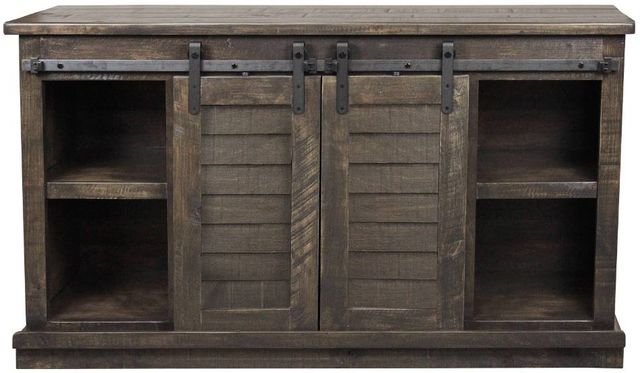 American Heartland Manufacturing Rustic Driftwood Provincial Shutter TV Stand-3
