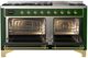 Ilve® Majestic III 60" Emerald Green Pro Style Dual Fuel Liquid Propane Range with Triple Glass Door and Brass Trim-4