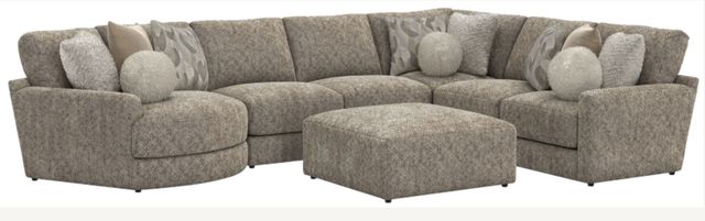 Jackson Furniture Turner 6-Piece Mushroom Modular Sectional with Ottoman-0