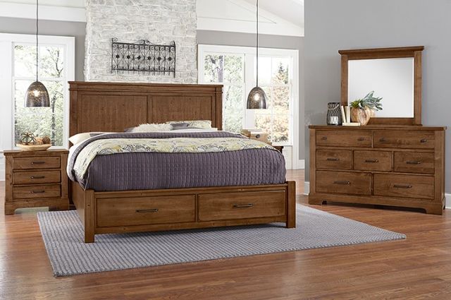 Artisan & Post by Vaughan-Bassett Cool Rustic Amber Queen Mansion Storage Panel Bed-1