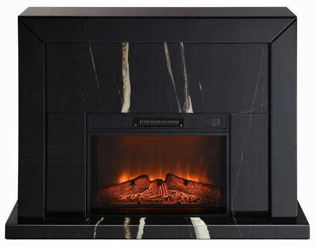 ACME Furniture Drisana Black Mirrored Fireplace-3