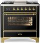 Ilve® Majestic II Series 36" Glossy Black Pro Style Dual Fuel Range-0