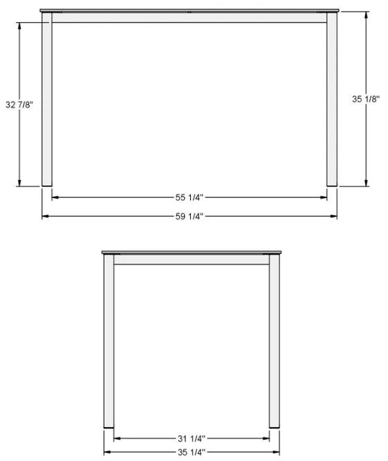 Amisco Customizable Ricard Glass Top Counter Height Dining Table-2