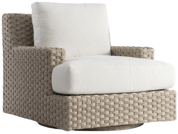 Bernhardt Trieste Bernhardt Exteriors Pampas/White Fabric/Woven Outdoor Swivel Chair-0