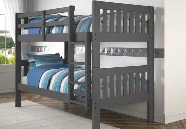 Donco Kids Austin Mission Dark Gray Youth Twin/Twin Mission Bunkbed-1