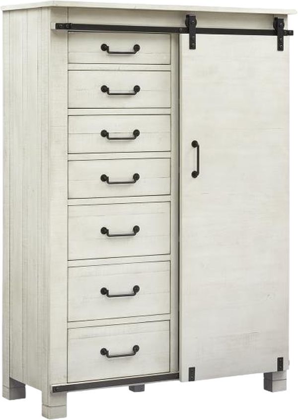 Magnussen Home® Chesters Mill Alabaster/Aged Iron Door Chest-0