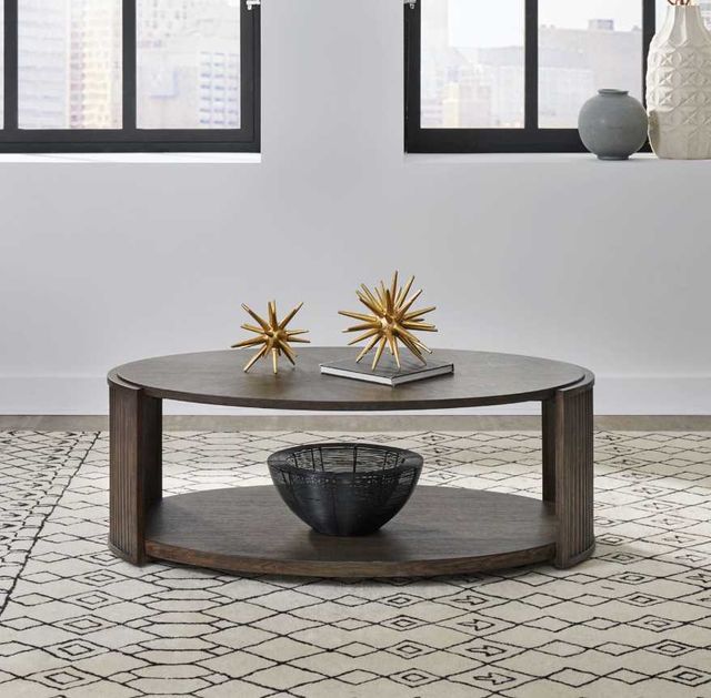 Liberty Furniture City View Coffee Bean Oval Cocktail Table-1