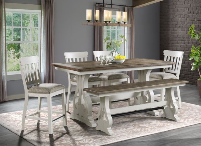 Intercon Drake French Oak/Rustic Gray Slat Back Counter Stool-1