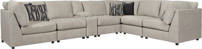 front view of the Signature Design by Ashley® Kellway 7-Piece Bisque Sectional