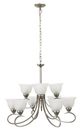YHD Ribbon Falls Satin Nickel 9-Light Chandelier-0