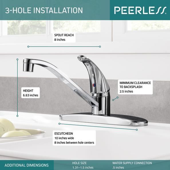 Peerless Core Chrome Single Handle Kitchen Faucet-3