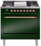 Ilve® Nostalgie II Series 36" Emerald Green Pro Style Dual Fuel Range-0