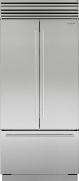 front view of the Sub-Zero® Classic Series 36 in. 20.5 Cu. Ft. Stainless Steel Built In French Door Refrigerator