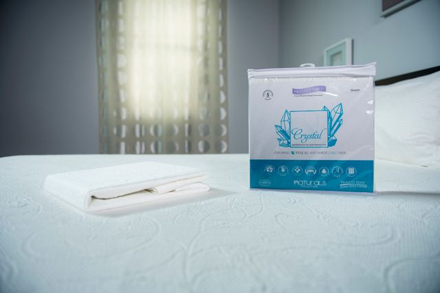 Protect-A-Bed® Naturals White Crystal Waterproof Queen Pillow Protector-1