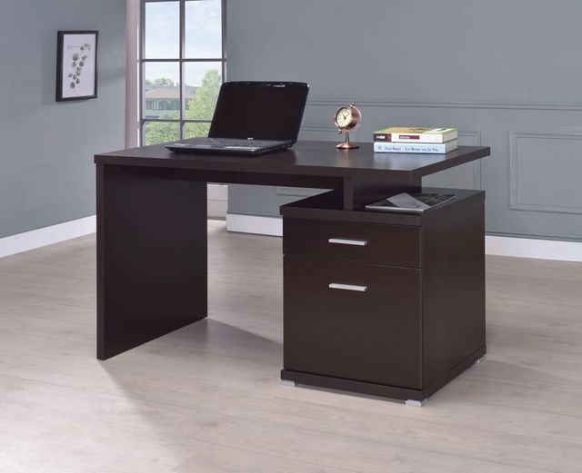 Coaster® Irving Cappuccino 2-Drawer Office Desk With Cabinet-4