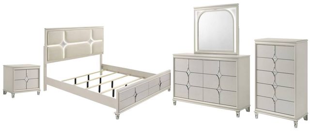Coaster® Olivia 5-Piece Pearl White Eastern King Bedroom Set-0