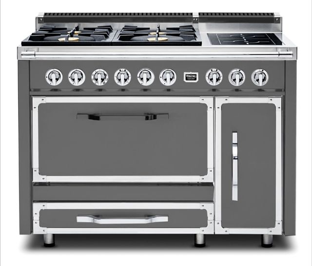 Viking® Tuscany 48" Damascus Gray Dual Fuel Pro Style Dual Fuel Range-0