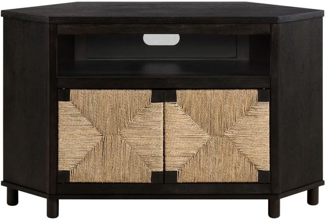 Martin Svensson Seagrass & Wood Smoked Corner TV Stand-1