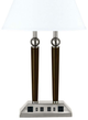 Cal® Lighting & Accessories Metal Espresso/Brushed Steel Desk Lamp-0