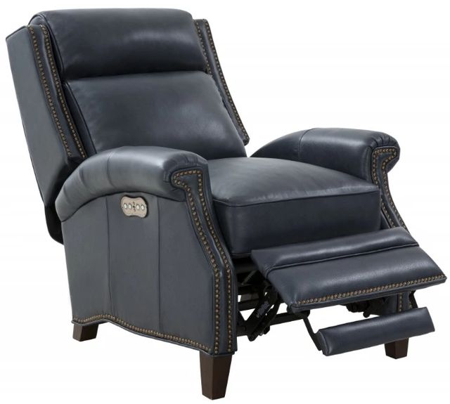 BarcaLounger® Barrett Barone Navy Blue Leather Power Recliner-1