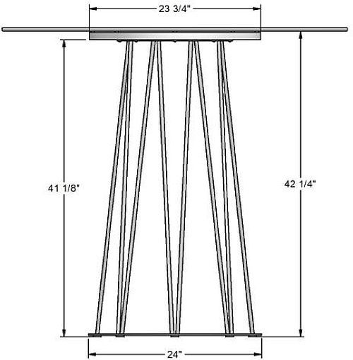 Amisco Customizable Calypso 42" Round Pub Bar Height Table with 0.5" Clear Glass/Birch Veneer Top-2