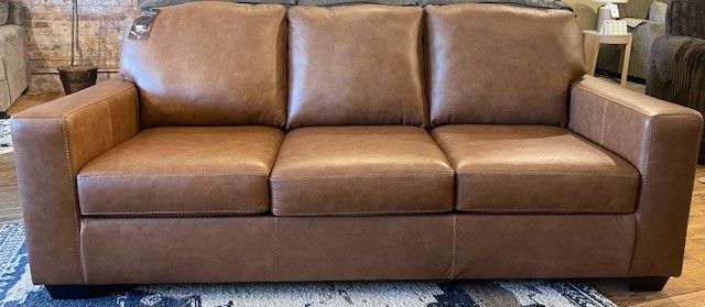 Caramel Leather Sofa - DISPLAY MODEL-0